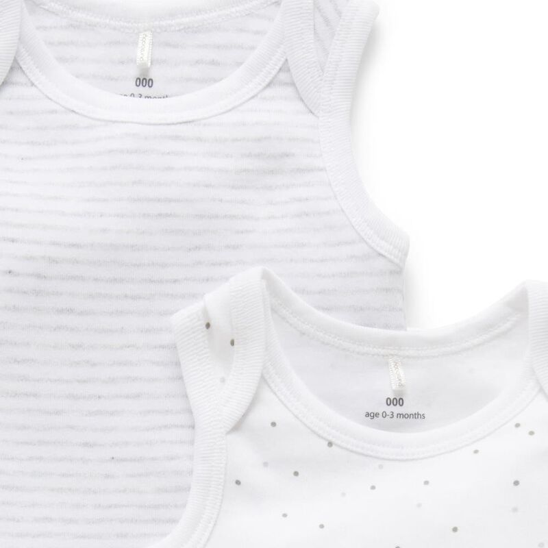Purebaby 2 Pack Singlet Bodysuit image number 7